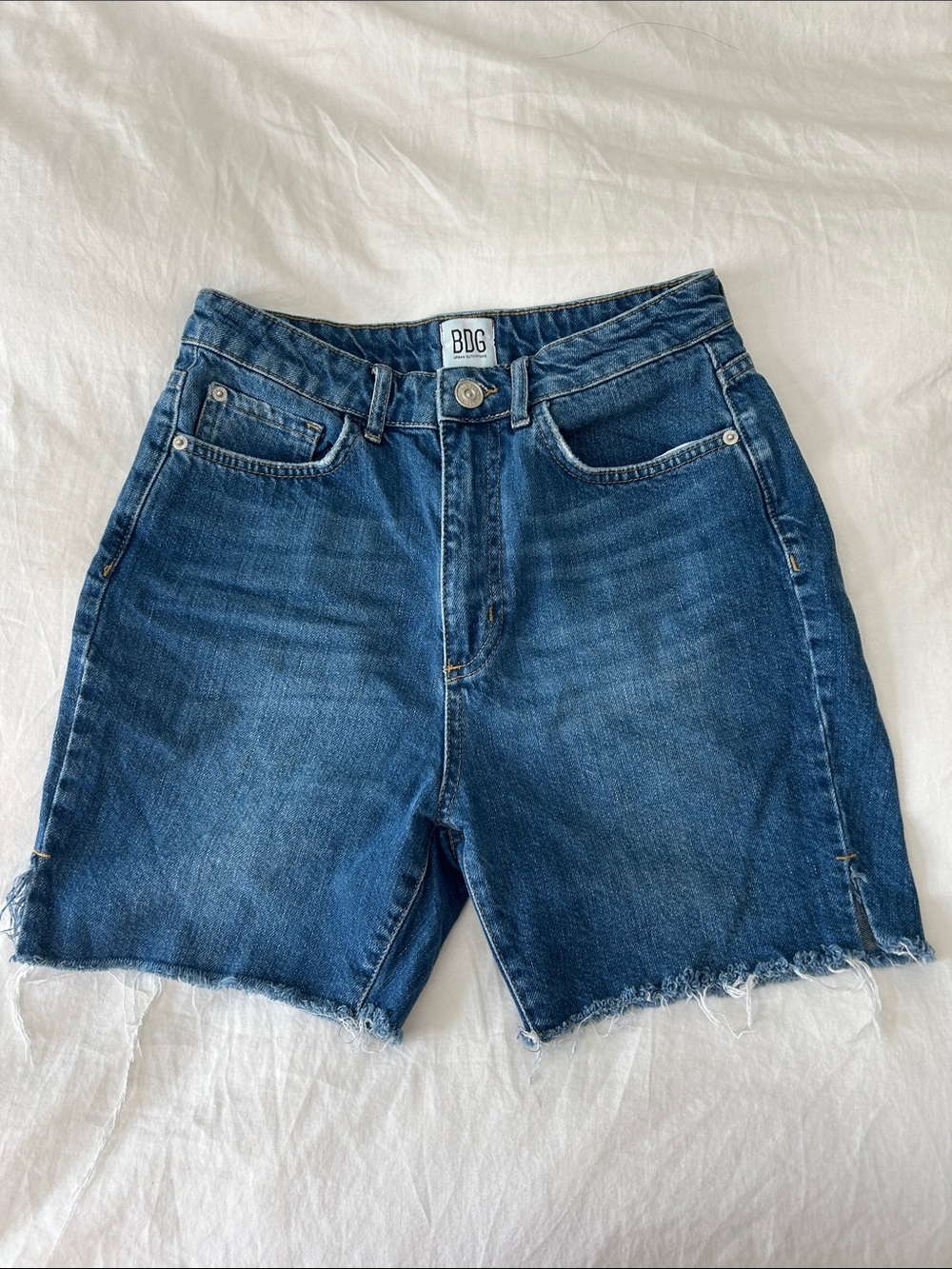BDG Dark Blue High-Rise Denim Cutoff Shorts